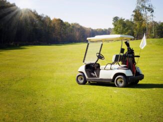 golf cart on golf course